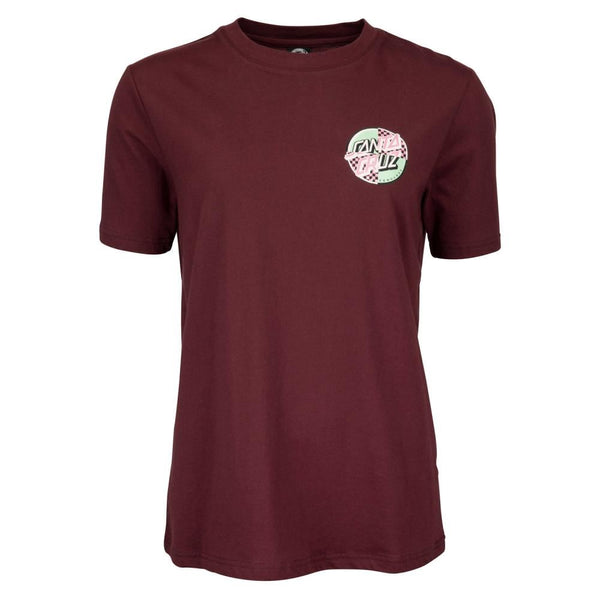 Santa Cruz Womens T-Shirt Intro Dot T-Shirt - Beetroot - Skatewarehouse.co.uk