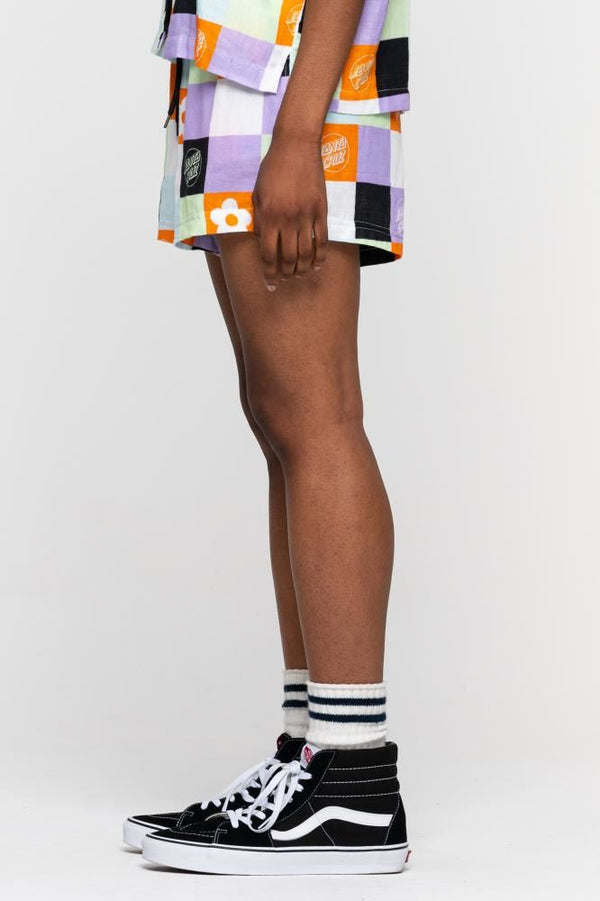 Santa Cruz Womens Shorts Patched Up Shorts - Patchwork Print - Skatewarehouse.co.uk