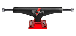 Thunder 148 Skateboard Trucks Strike Lights Black / Red - 148 - Skatewarehouse.co.uk