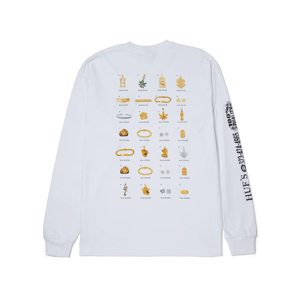 HUF Jewelry L / S Tee (White) - M