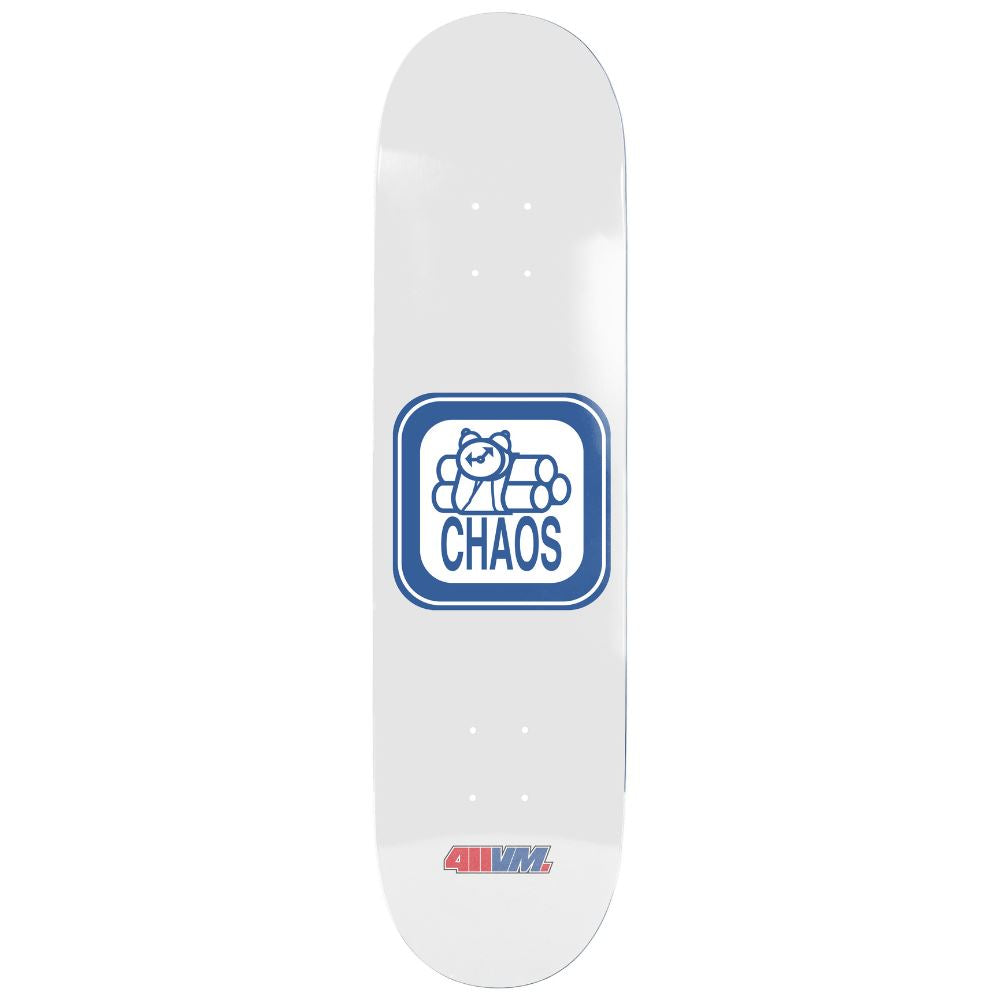 411 Chaos EX7 White Skateboard Deck - 8.5"