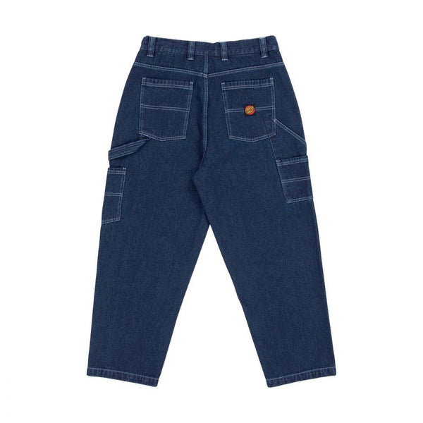 Santa Cruz Pant Carpenter Big Pants - Dark Denim / White - Skatewarehouse.co.uk