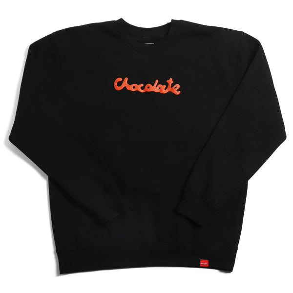 Chocolate McFetridge Drip Script Crew Black - Skatewarehouse.co.uk