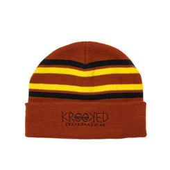 Krooked Eyes Beanie (Dark Red/Gold/Black) - O/S