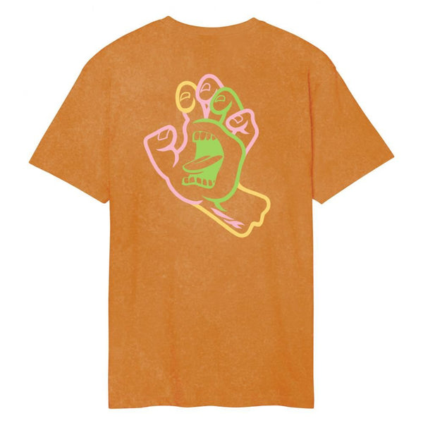 Santa Cruz T-Shirt Hand In Colour CF T-Shirt - Orange Acid Wash - Skatewarehouse.co.uk