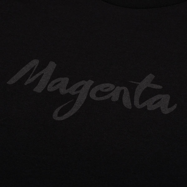 Magenta Script Tee Black