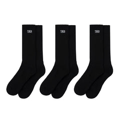 Tired OG Logo Crew Socks Black 3 Pack - One Size