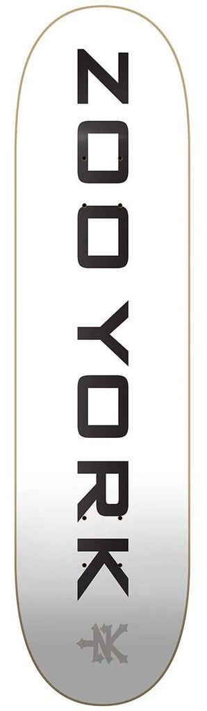 Zoo York 0G 95 Logo Block White / Black / Grey Skateboard Deck - 8.0