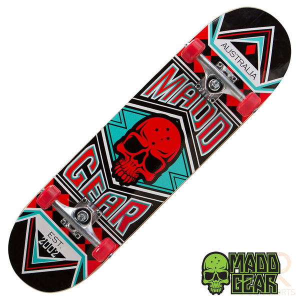 Madd Gear Pro Skateboard - Jest Red / Turquiose Complete Skateboard