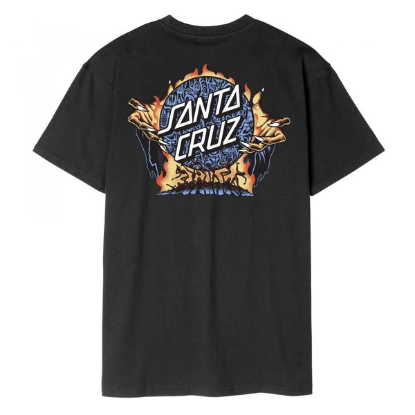 Santa Cruz T-Shirt Knox Firepit Dot - Black - Skatewarehouse.co.uk