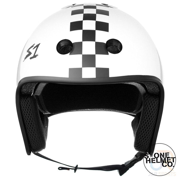 S1 RETRO Lifer Helmets - White Gloss Black Checker