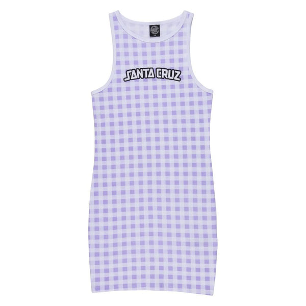 Santa Cruz Womens Dress Arch Strip Dress - Lilac Gingham - Skatewarehouse.co.uk