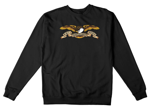 Anti Hero Eagle(Black Multi) Crew (Black W / Black Print)