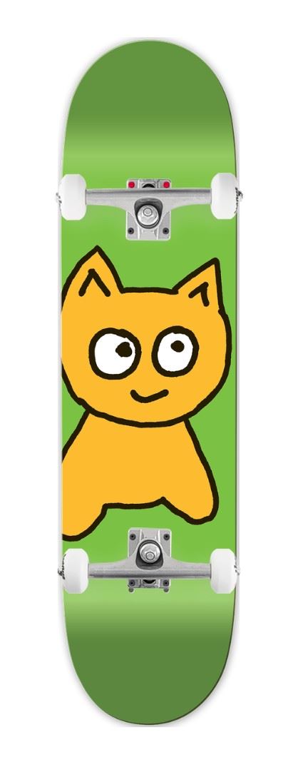 Meow Big Cat Green x Venom Custom Complete Skateboard - 8.25"