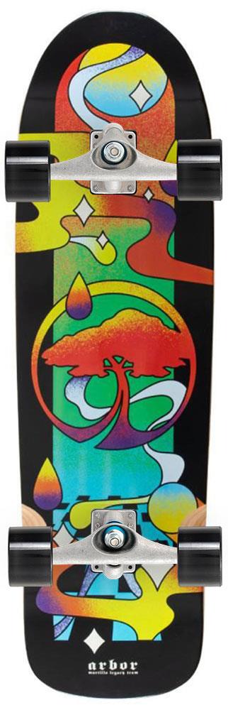 Arbor Team Legacy Martillo Tripped x Carver Custom Surf Skate Skateboard CX - 9.0