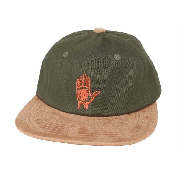 Theories Of Atlantis 'Hand Of Theories' Twill & Suede Snapback Moss / Brown