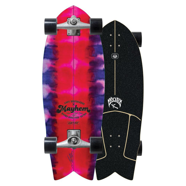 Carver ...Lost RNF Retro Tie Dye - CX Surfskate Cruiser Skateboard - 9.875