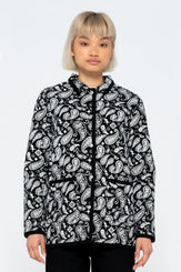 Santa Cruz Womens Jacket Screaming Paisley Jacket - Black / White - Skatewarehouse.co.uk