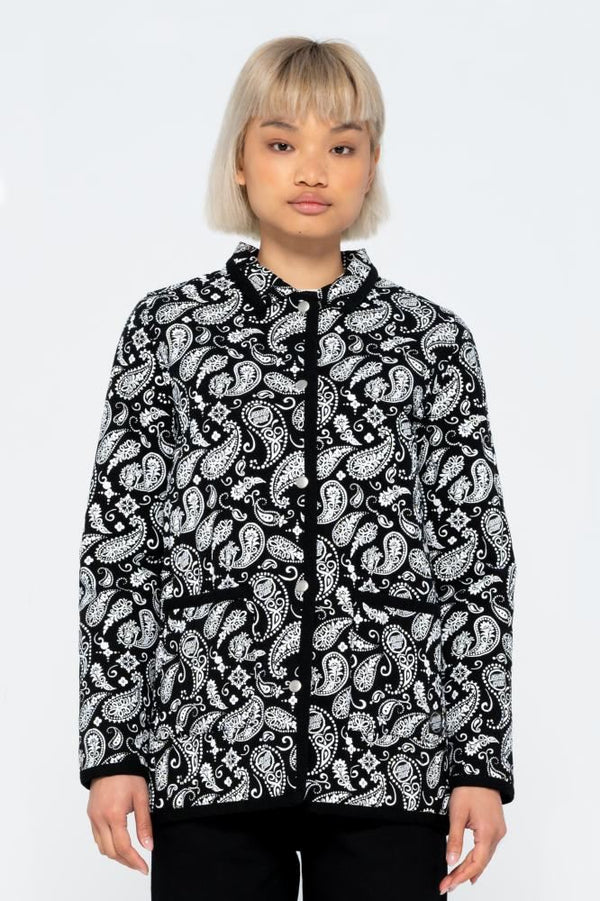 Santa Cruz Womens Jacket Screaming Paisley Jacket - Black / White - Skatewarehouse.co.uk