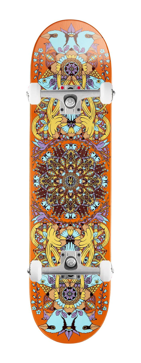 Drawing Boards Mandala Orange x Venom Custom Complete Skateboard - 8.25