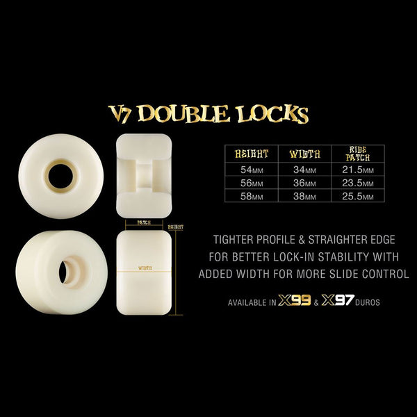 BONES • X-Formula • Double Locks • • 97A • V7 (Spring '26) Skateboard Wheels - 58mm
