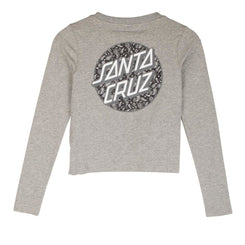 Santa Cruz Womens L/S T-Shirt Screaming Paisley Dot T-Shirt - Heather Grey - Skatewarehouse.co.uk