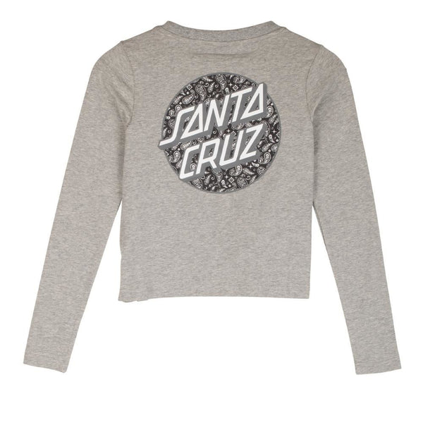 Santa Cruz Womens L/S T-Shirt Screaming Paisley Dot T-Shirt - Heather Grey - Skatewarehouse.co.uk
