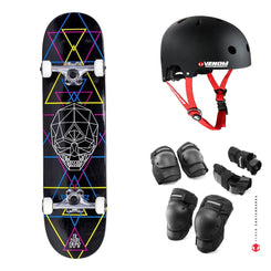 Enuff Geo Skull CMYK Complete Skateboard Bundle - 8.0"