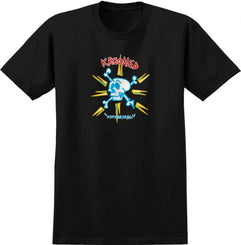 Krooked T-Shirt Style - Black / Multi Color Print - Skatewarehouse.co.uk