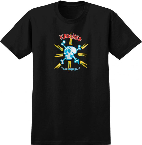 Krooked T-Shirt Style - Black / Multi Color Print - Skatewarehouse.co.uk