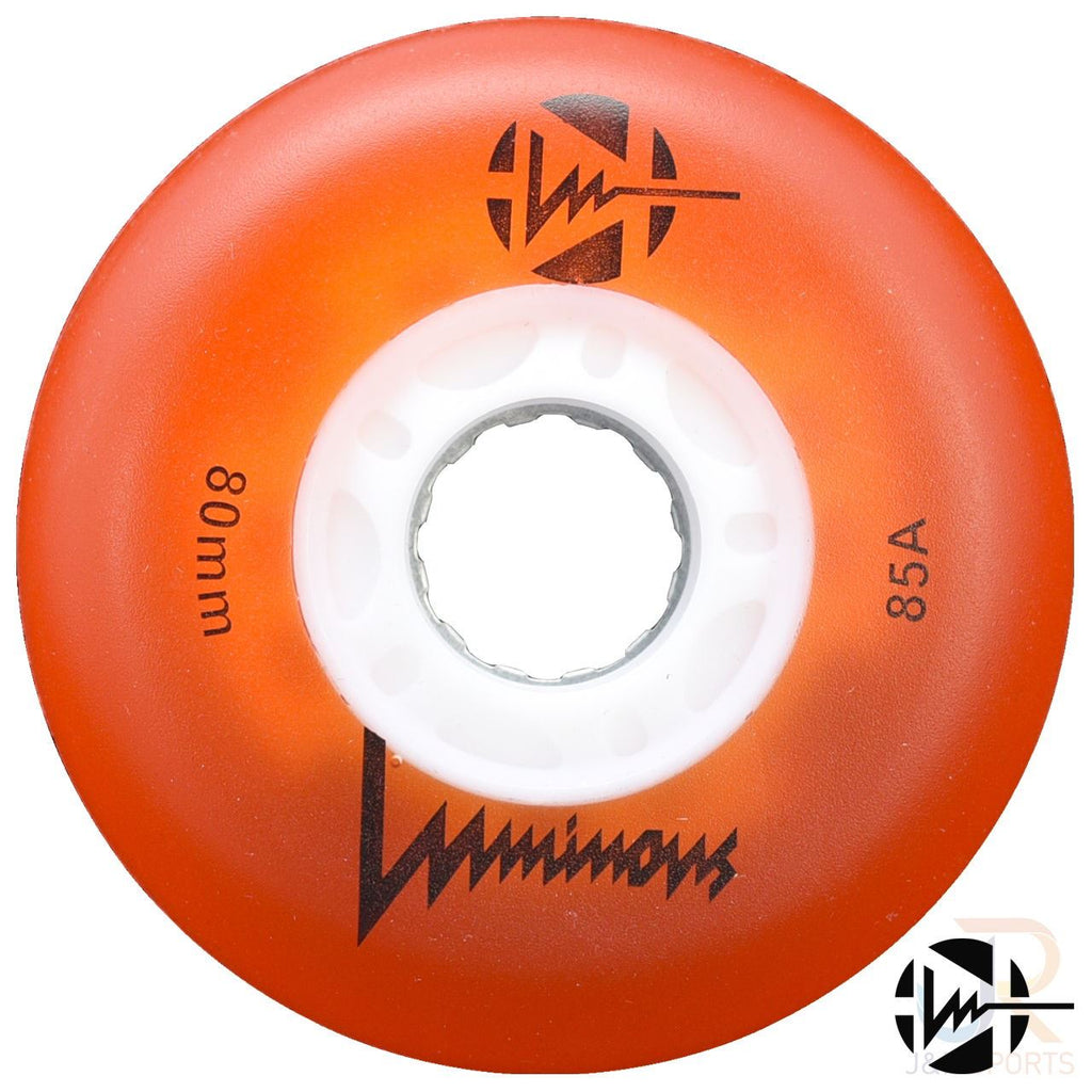 Luminous Led Inline Wheel (Set of 4 Wheels) - Orange - 80Mm/85A - Skatewarehouse.co.uk