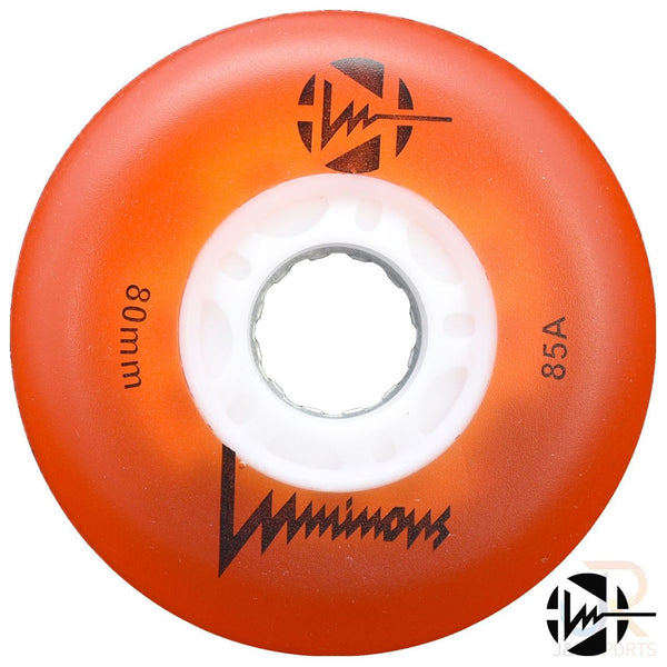 Luminous Led Inline Wheel (Set of 4 Wheels) - Orange - 80Mm/85A - Skatewarehouse.co.uk