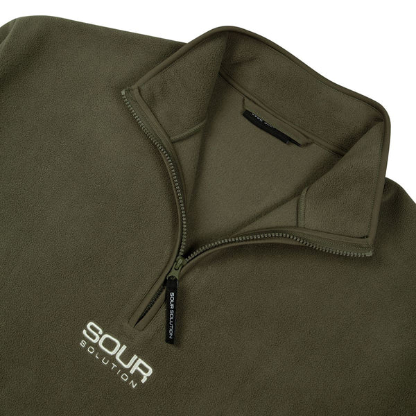 Sour Solution Half Zip Micro Fleece Olive - Skatewarehouse.co.uk