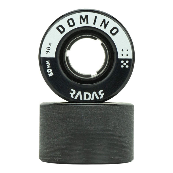 Radar (4) - Domino- Black / Silver - 50 x / 98A Skateboard Wheels - 31mm