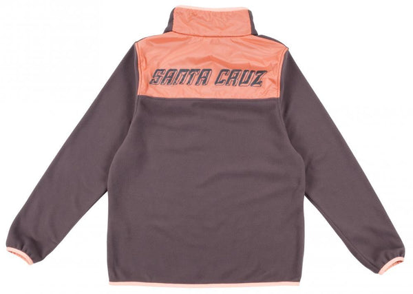 Santa Cruz Womens Jacket Peak Fleece - Charcoal / Peach - Skatewarehouse.co.uk