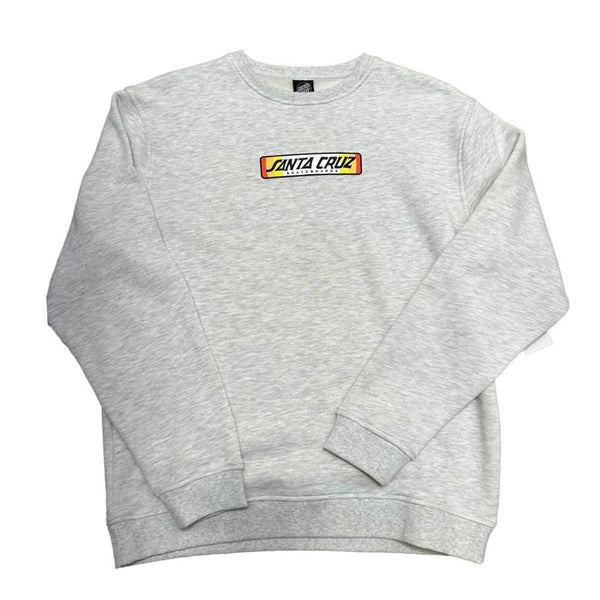 Santa Cruz Crew Sundown Ray Strip Front Crew - Athletic Heather - Skatewarehouse.co.uk