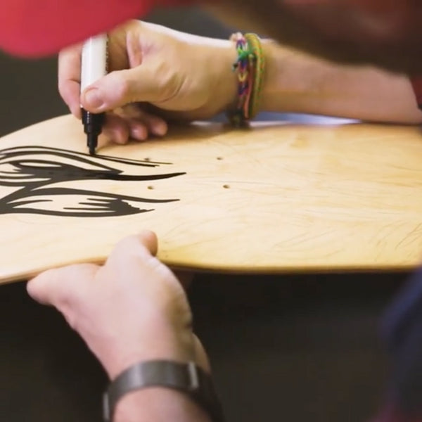 Venom Skateboards Deck With Colour Create Pens & Free Deck Wall Hanger - Skatewarehouse.co.uk