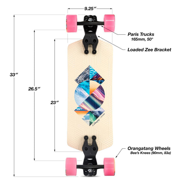 Loaded Boards Fathom Strata - Carving - Bee's Knees Orange Longboard Complete
