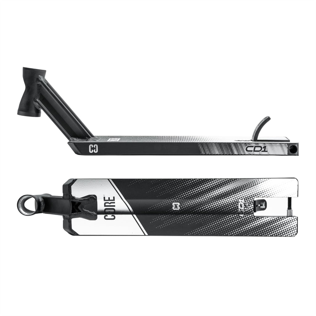 CORE CD1 Stunt Scooter Deck 4.5 x 19 - Black / Chrome - Black/Chrome