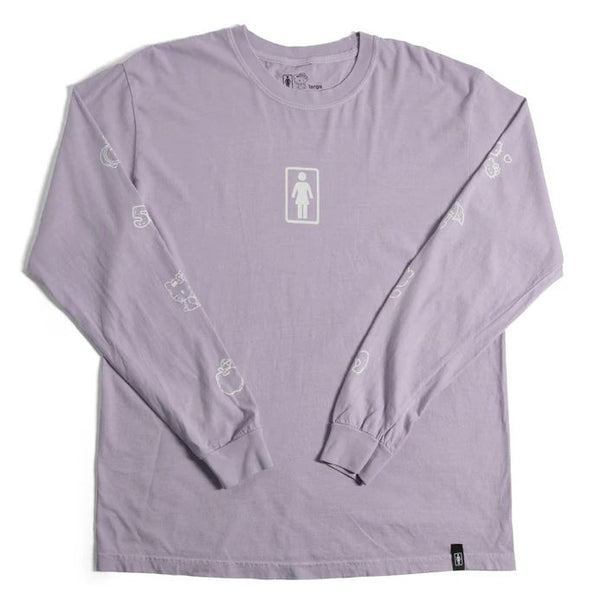 Girl x Hello Kitty 50th Sleeve LS Tee Lavender - Skatewarehouse.co.uk
