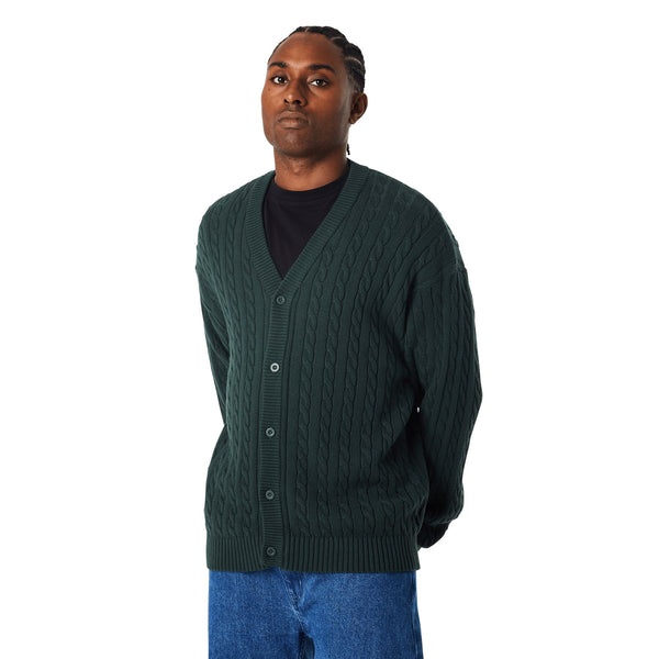 HUF Tt Jacquard Cardigan (Hunter Green) - S