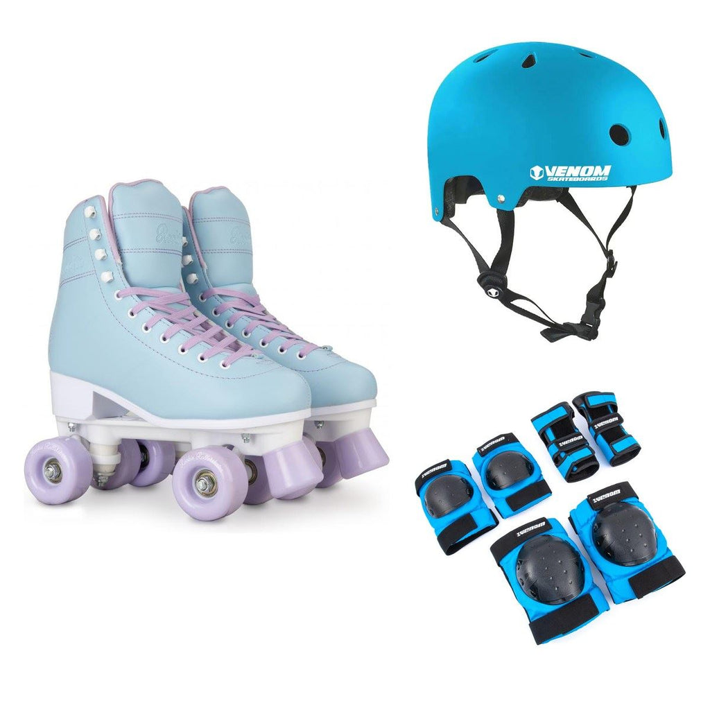 Rookie Rollerskates Bubblegum Quad Skates Blue Bundle