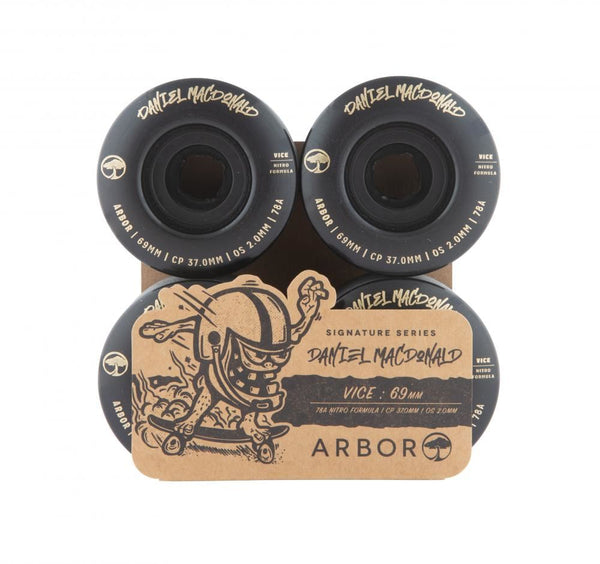 Arbor Signature Skateboard Wheels Vice Daniel MacDonald 78a - Black - Skatewarehouse.co.uk