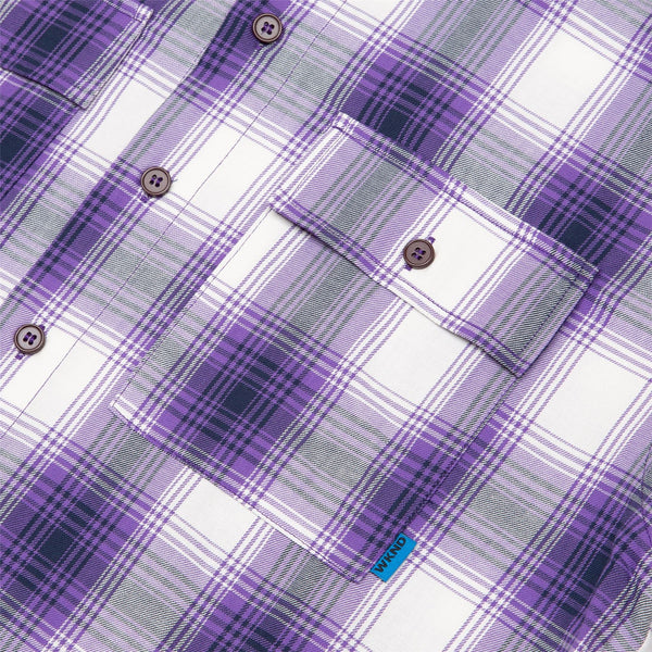 WKND Wilson Shirt Purple Plaid - Skatewarehouse.co.uk