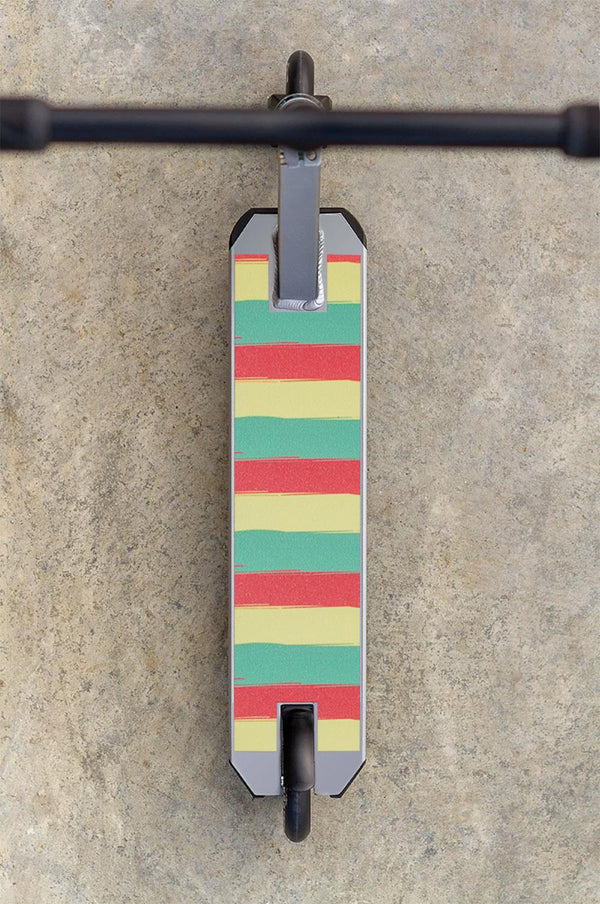 Scorpion Scooters - Scooter Pro Grip Tape - Fits 99% Scooters - Neon Stripe Series - Rasta Stripes - Skatewarehouse.co.uk