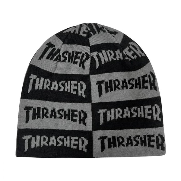 Thrasher Skully Beanie Mag Checkered Black / Grey - O/S