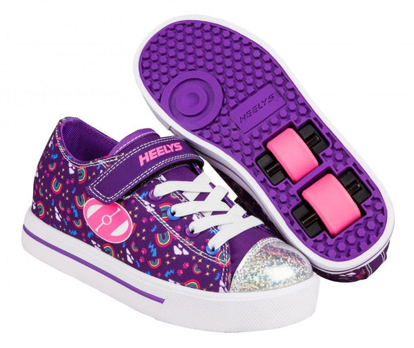 Heelys X2 Snazzy X2 Purple Multi Rainbow