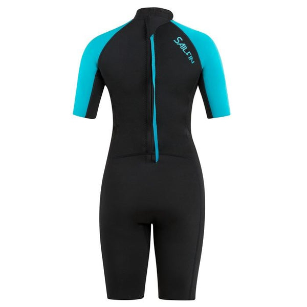 Sailfin Womens Short Length Wetsuit - Light Blue