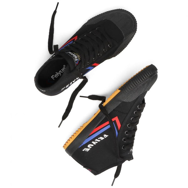 Feiyue Footwear Fe Lo Mid 1920 Martial Arts/Gym/Lifing Shoes - Black / Blue / Red - Skatewarehouse.co.uk