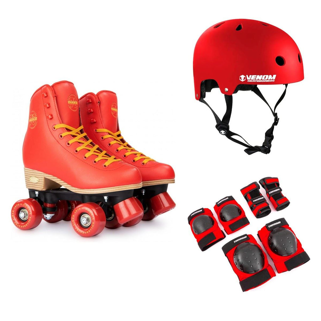 Rookie Rollerskates Classic 78 Quad Skates Red Bundle